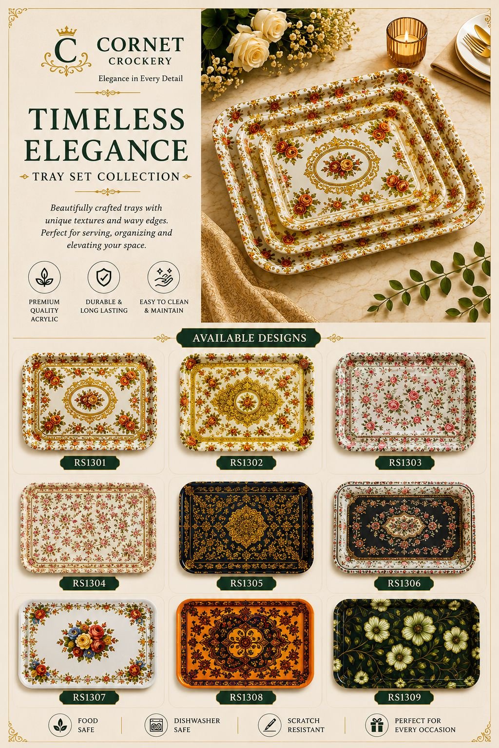 Celestial Shine Acrylic Tray Set